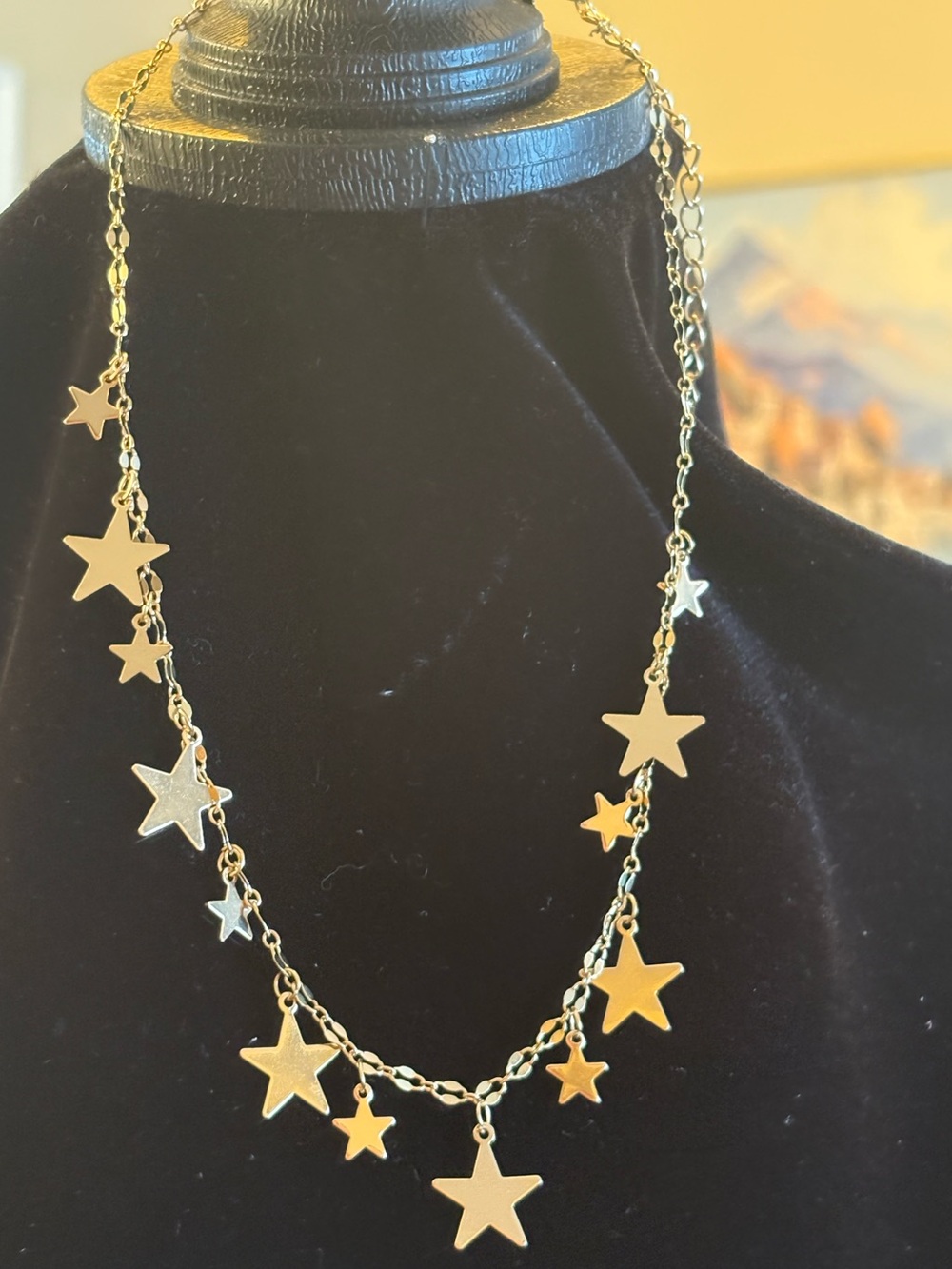 Gold Star Charm Necklace - Women’s Layered Pendant